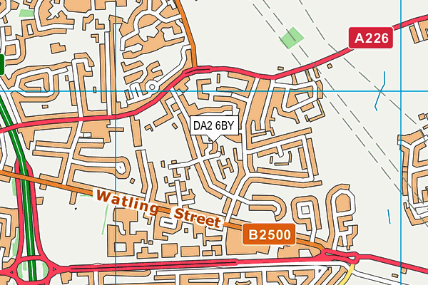 DA2 6BY map - OS VectorMap District (Ordnance Survey)