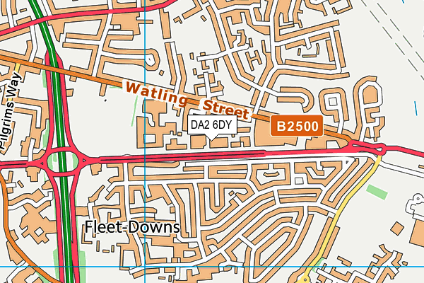DA2 6DY map - OS VectorMap District (Ordnance Survey)
