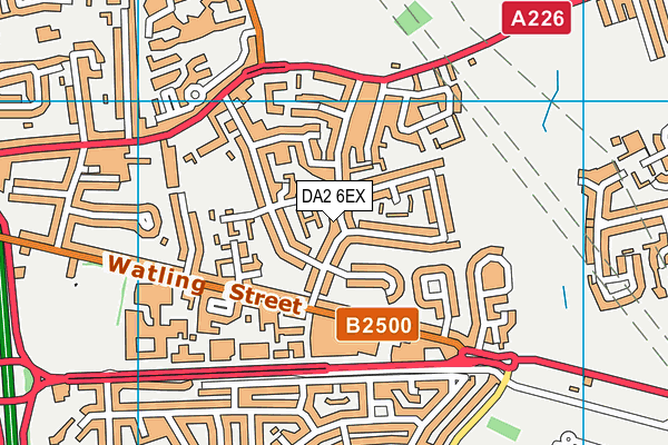 DA2 6EX map - OS VectorMap District (Ordnance Survey)