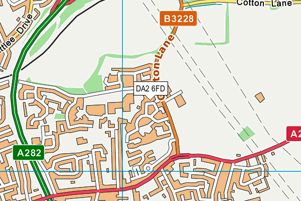 DA2 6FD map - OS VectorMap District (Ordnance Survey)