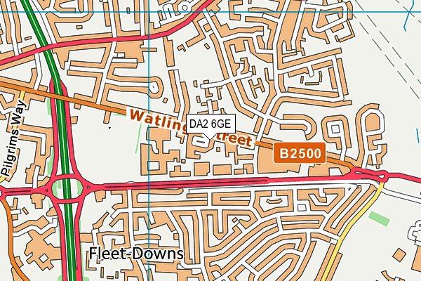 DA2 6GE map - OS VectorMap District (Ordnance Survey)