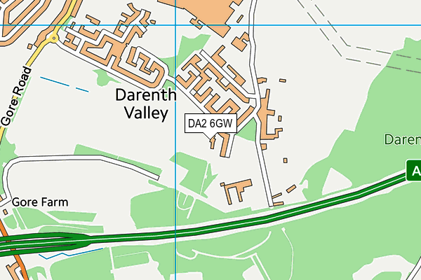 DA2 6GW map - OS VectorMap District (Ordnance Survey)