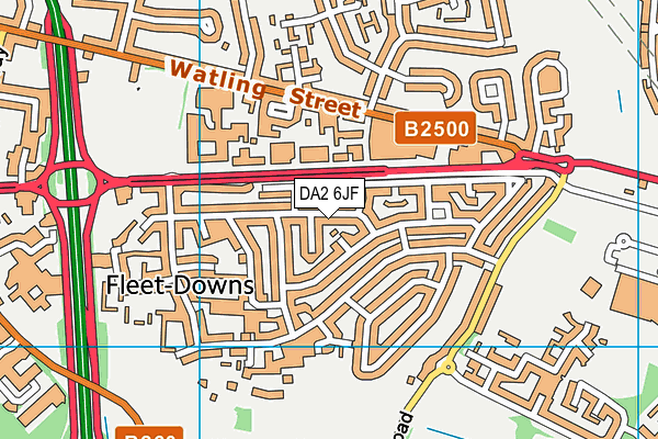 DA2 6JF map - OS VectorMap District (Ordnance Survey)