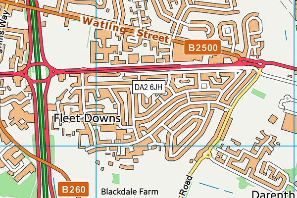 DA2 6JH map - OS VectorMap District (Ordnance Survey)