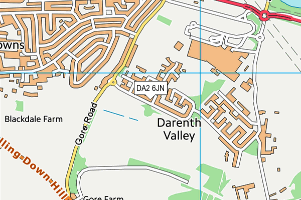 DA2 6JN map - OS VectorMap District (Ordnance Survey)