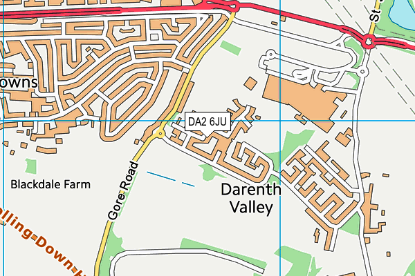 DA2 6JU map - OS VectorMap District (Ordnance Survey)