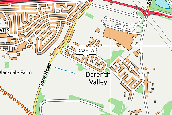 DA2 6JW map - OS VectorMap District (Ordnance Survey)