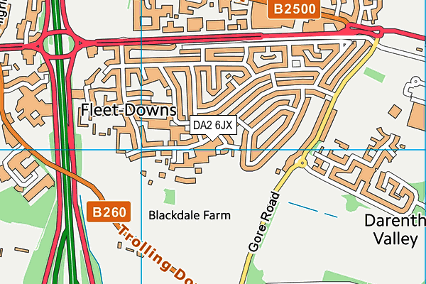 Fleetdown Primary Academy map (DA2 6JX) - OS VectorMap District (Ordnance Survey)