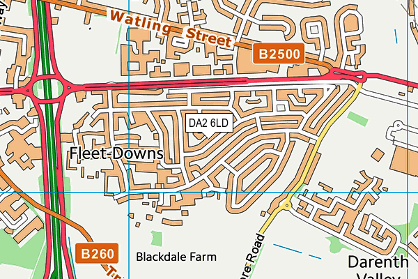 DA2 6LD map - OS VectorMap District (Ordnance Survey)