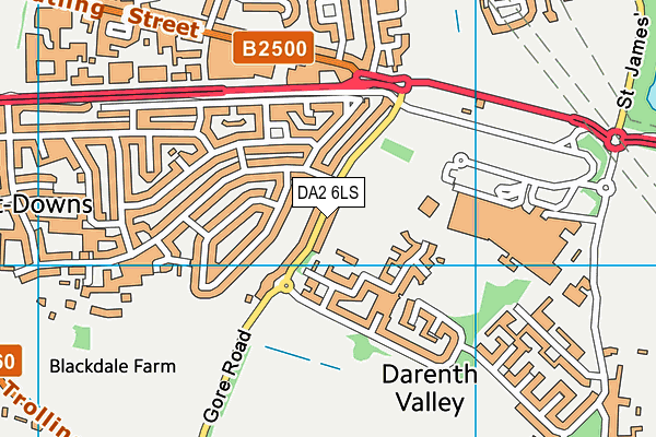 DA2 6LS map - OS VectorMap District (Ordnance Survey)