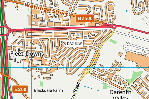 DA2 6LW map - OS VectorMap District (Ordnance Survey)