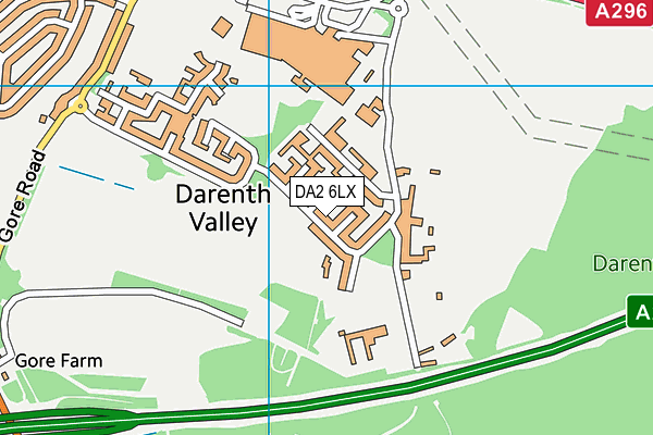 DA2 6LX map - OS VectorMap District (Ordnance Survey)
