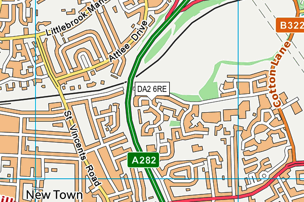 DA2 6RE map - OS VectorMap District (Ordnance Survey)