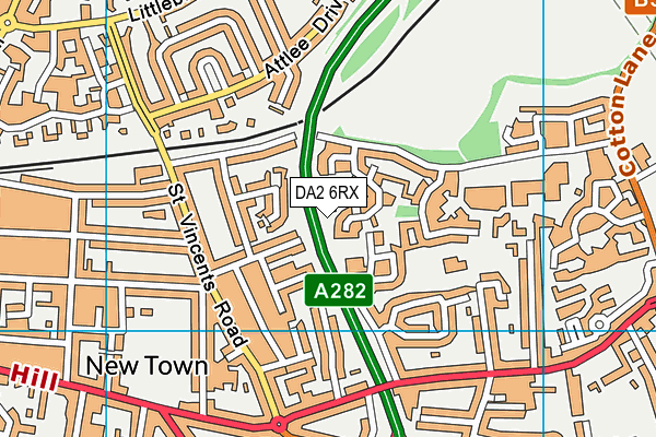 DA2 6RX map - OS VectorMap District (Ordnance Survey)