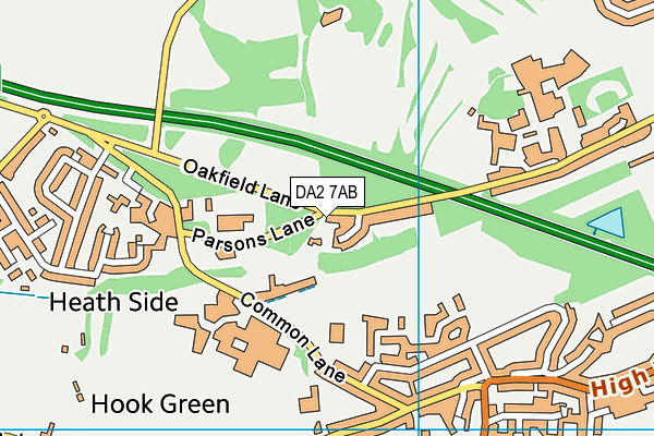 DA2 7AB map - OS VectorMap District (Ordnance Survey)