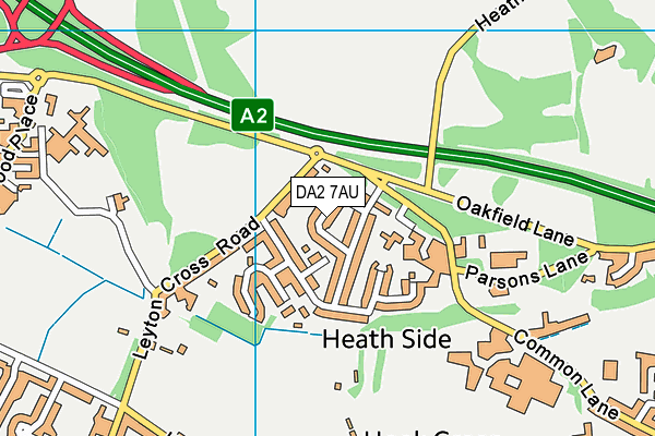 DA2 7AU map - OS VectorMap District (Ordnance Survey)