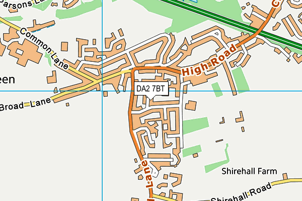 DA2 7BT map - OS VectorMap District (Ordnance Survey)