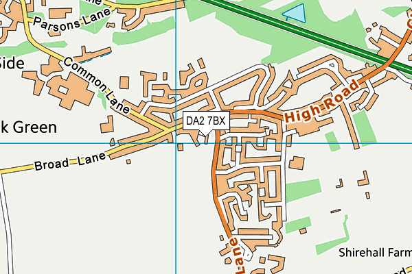 DA2 7BX map - OS VectorMap District (Ordnance Survey)