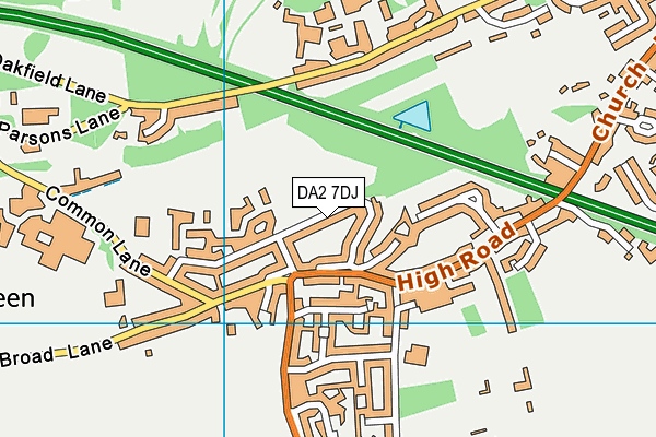 DA2 7DJ map - OS VectorMap District (Ordnance Survey)