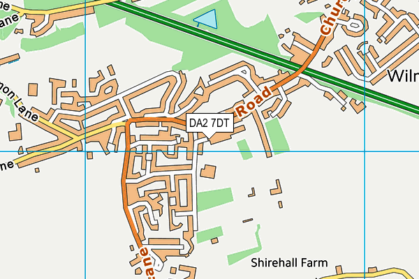DA2 7DT map - OS VectorMap District (Ordnance Survey)