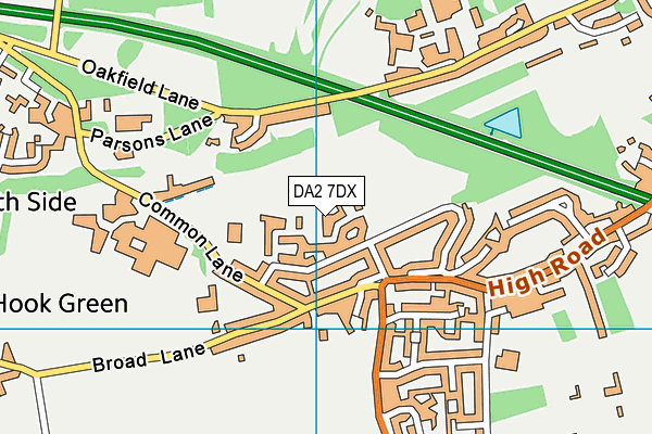 DA2 7DX map - OS VectorMap District (Ordnance Survey)