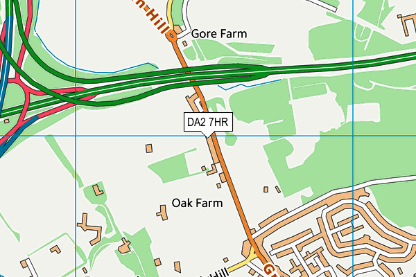 DA2 7HR map - OS VectorMap District (Ordnance Survey)