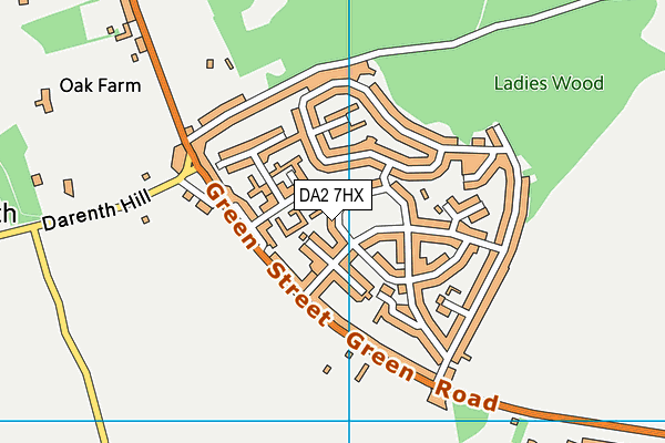 DA2 7HX map - OS VectorMap District (Ordnance Survey)