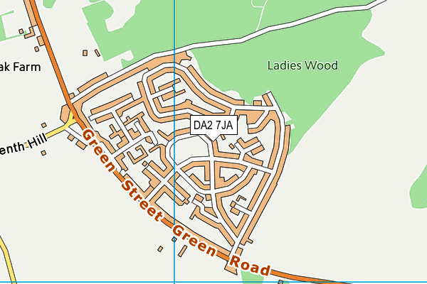 DA2 7JA map - OS VectorMap District (Ordnance Survey)