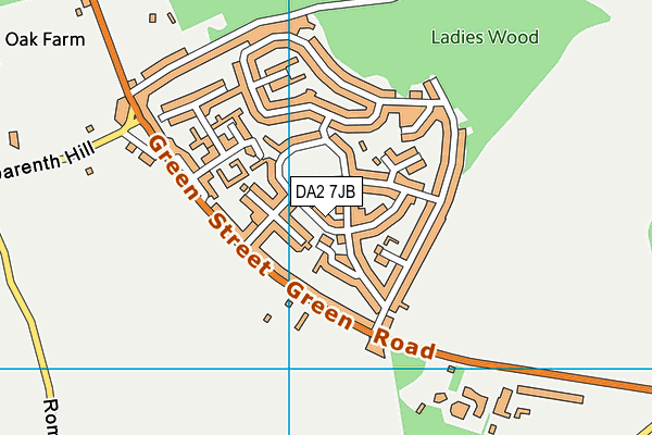 DA2 7JB map - OS VectorMap District (Ordnance Survey)