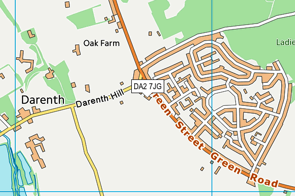 DA2 7JG map - OS VectorMap District (Ordnance Survey)