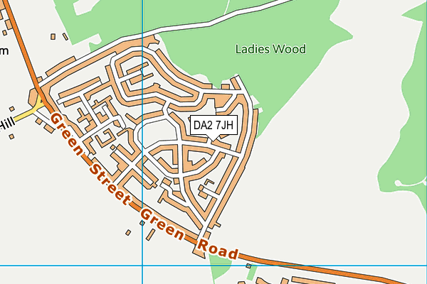 DA2 7JH map - OS VectorMap District (Ordnance Survey)