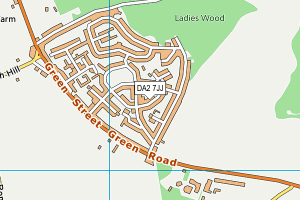 DA2 7JJ map - OS VectorMap District (Ordnance Survey)