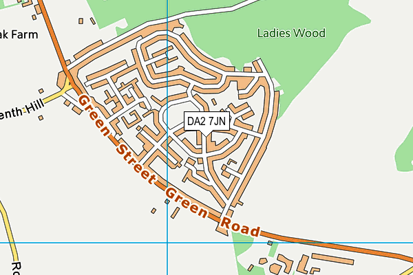DA2 7JN map - OS VectorMap District (Ordnance Survey)
