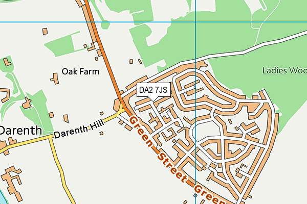 DA2 7JS map - OS VectorMap District (Ordnance Survey)