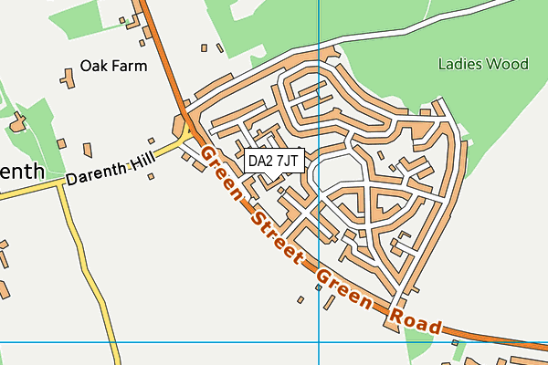 DA2 7JT map - OS VectorMap District (Ordnance Survey)