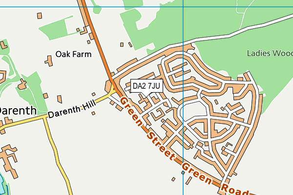 DA2 7JU map - OS VectorMap District (Ordnance Survey)