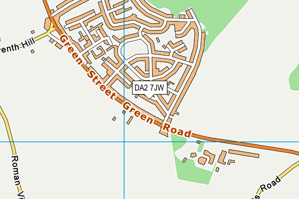 DA2 7JW map - OS VectorMap District (Ordnance Survey)