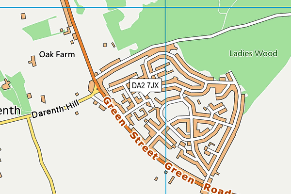 DA2 7JX map - OS VectorMap District (Ordnance Survey)