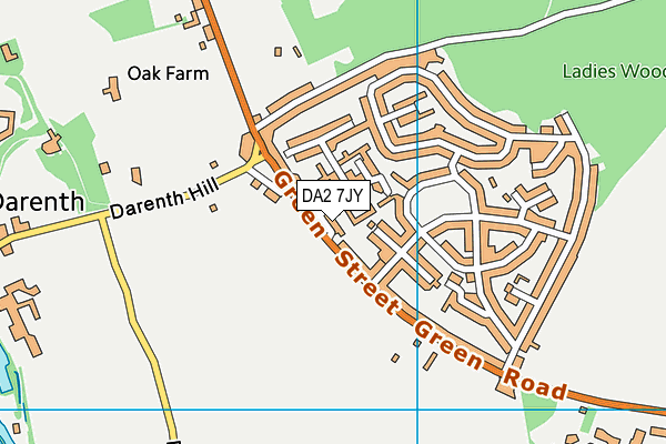 DA2 7JY map - OS VectorMap District (Ordnance Survey)