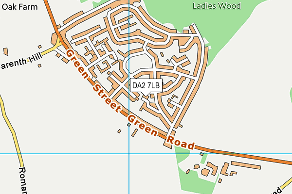 DA2 7LB map - OS VectorMap District (Ordnance Survey)