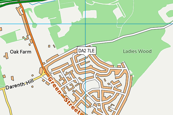 DA2 7LE map - OS VectorMap District (Ordnance Survey)