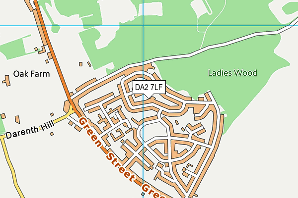 DA2 7LF map - OS VectorMap District (Ordnance Survey)