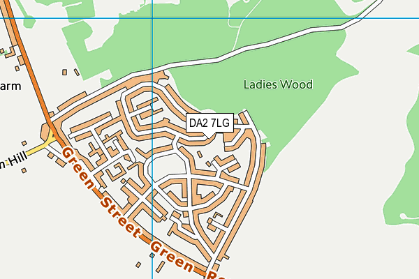 DA2 7LG map - OS VectorMap District (Ordnance Survey)