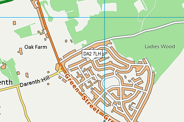 DA2 7LH map - OS VectorMap District (Ordnance Survey)