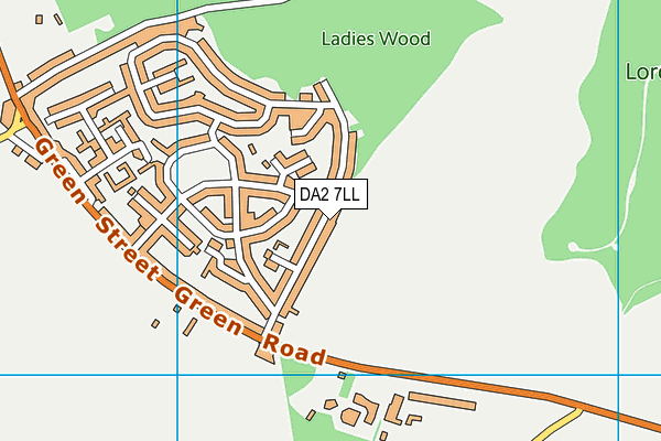 DA2 7LL map - OS VectorMap District (Ordnance Survey)