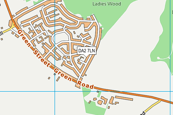 DA2 7LN map - OS VectorMap District (Ordnance Survey)