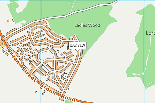DA2 7LW map - OS VectorMap District (Ordnance Survey)