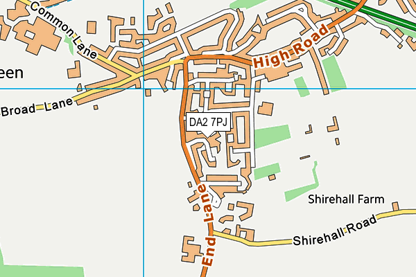 DA2 7PJ map - OS VectorMap District (Ordnance Survey)