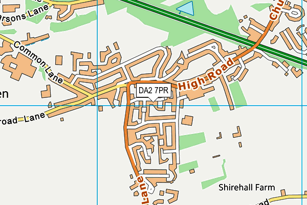 DA2 7PR map - OS VectorMap District (Ordnance Survey)