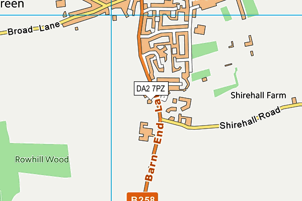 DA2 7PZ map - OS VectorMap District (Ordnance Survey)
